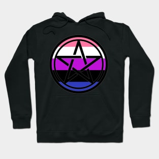 Large Print Pentacle LGBT Flag Genderfluidity Hoodie